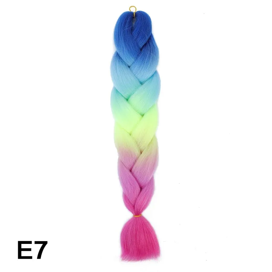 24 Inch Synthetic Jumbo Braid Pure And Ombre Braiding Hair Extensions For Women DIY Jumbo Hair Braids Black Green Gray Brown — image 72