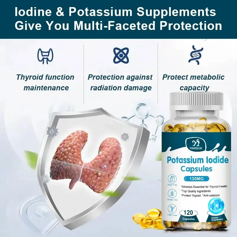 Potassium Iodide Capsules KI (Stable Iodine) 130 mcg bawat Araw - Suplemento ng Suporta sa Thyroid — image 2