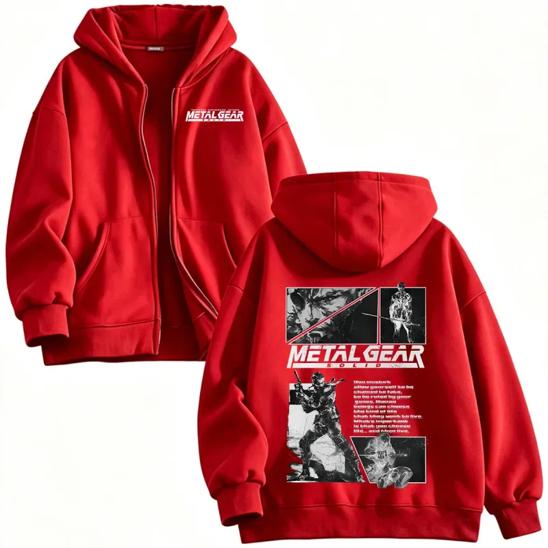 MGS1 METAL GEAR SOLID Raiden Solid Snake Zipper Hoodies Men's Women Clothing Fashion Zip Up Hooded Sweatshirts Jackets Coat — image 4