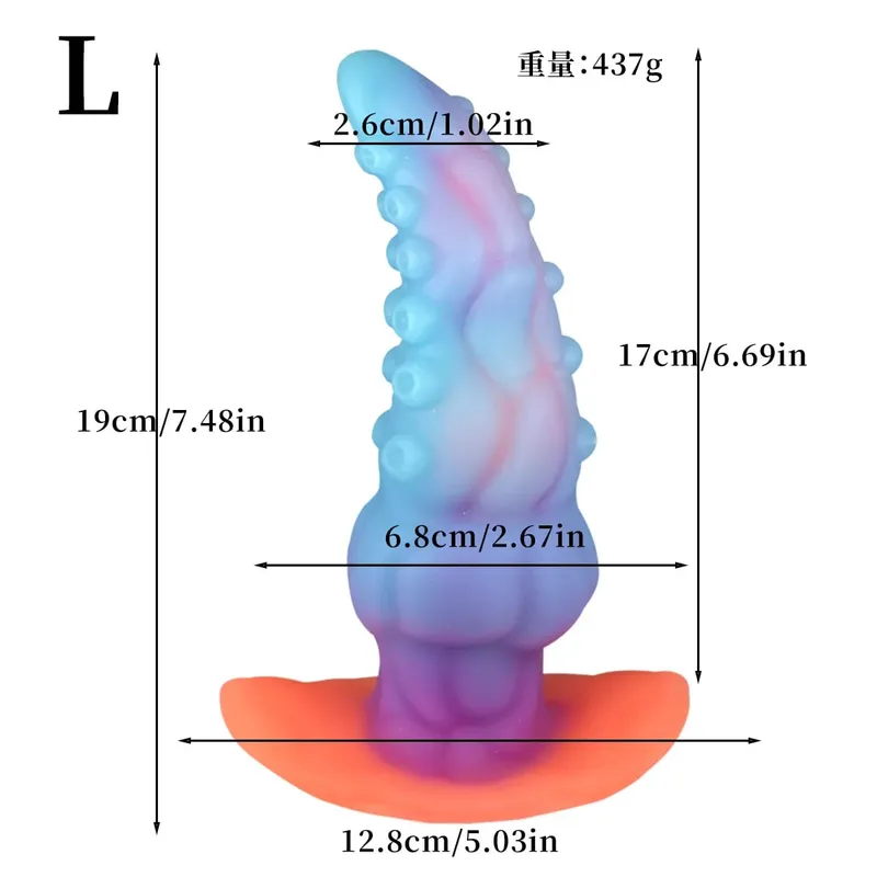 2025 Luminous Monster Dildo Wearable Anal Plug Huge Penis Alien Anal Dildo For Women Men Masturbator Butt Plug Dilator Sex Toys — image 14