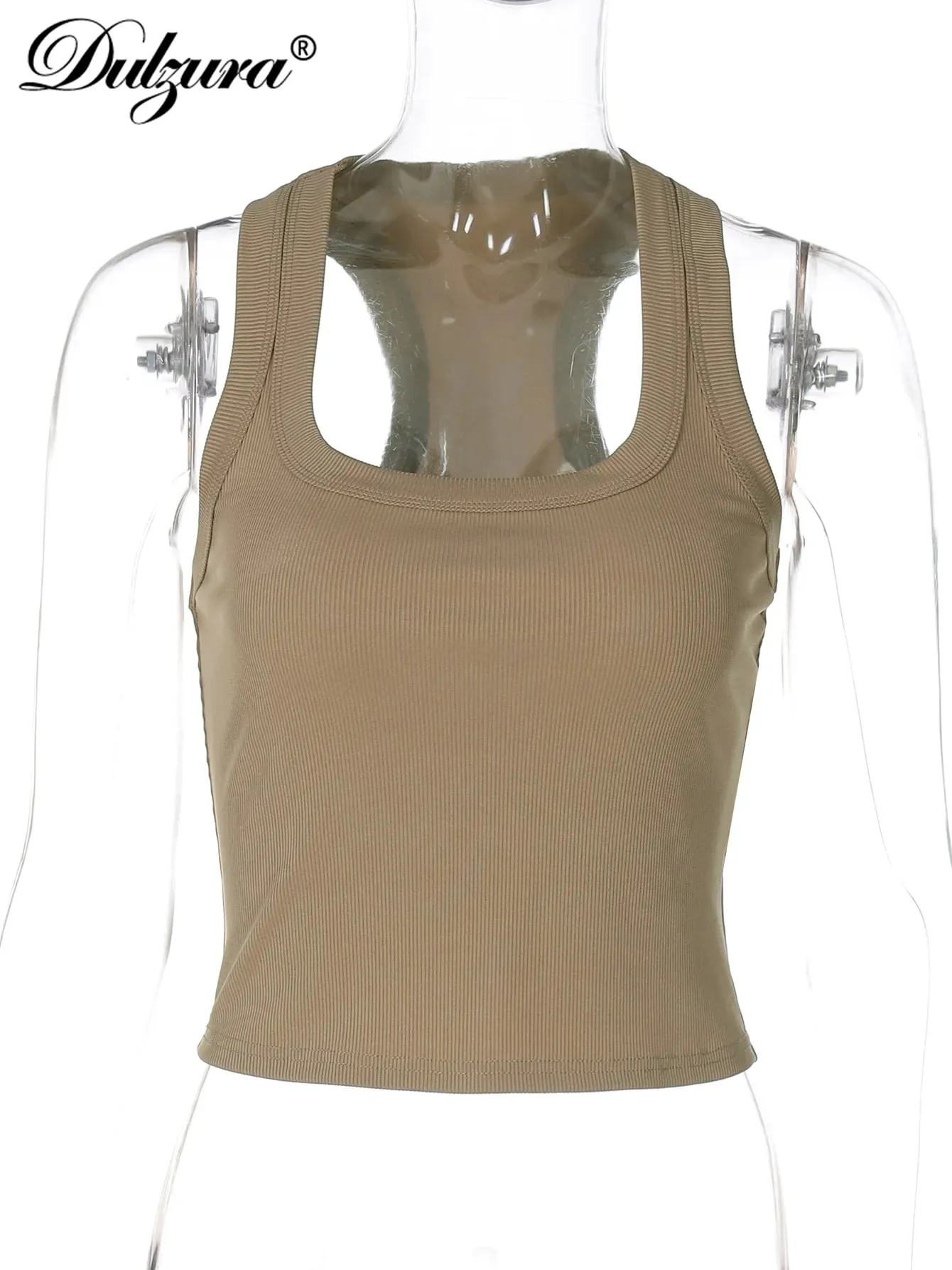 Dulzura Square Collar Sleeveless Slim Ribbed Tank Top Women'S Solid Sexy Casual Top Party Club Street Summer Clothes Wholesale — image 7