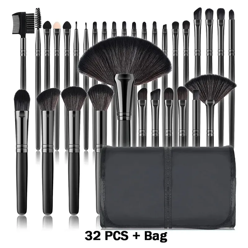 New 10/32PCS Makeup Brushes Set Soft Fluffy Powder Foundation Contour Blush Concealer Eyeshadow Blending Highlighter Beauty Tool — image 32