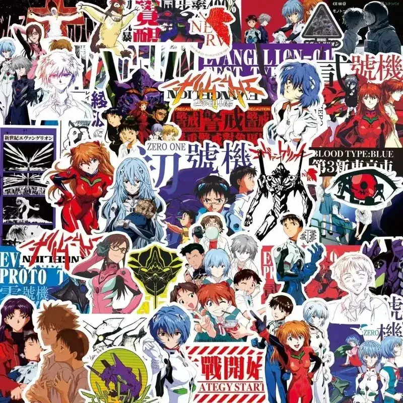 75 יחידות Evangelion EVA Rei Asuka מדבקות אנימה מגניב קריקטורה מדבקות DIY בקבוק מים PVC עמיד למים סקייטבורד מדבקת צעצועי מתנה