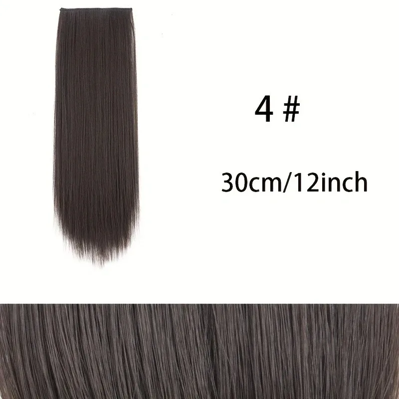 10cm/20cm/30cm Syntetisk kort lige pude Usynlig hårforlængelse Foring af hår Top Sidecover Hårstykke til kvinder — image 12