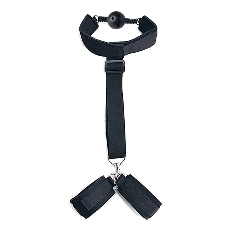 Bdsm Bondage Set Restraint Adult Game No Vibrator Handcuff Neck Collar Wrist Mouth Gag Strap Fetish Sex Toys For Woman Couples — image 3