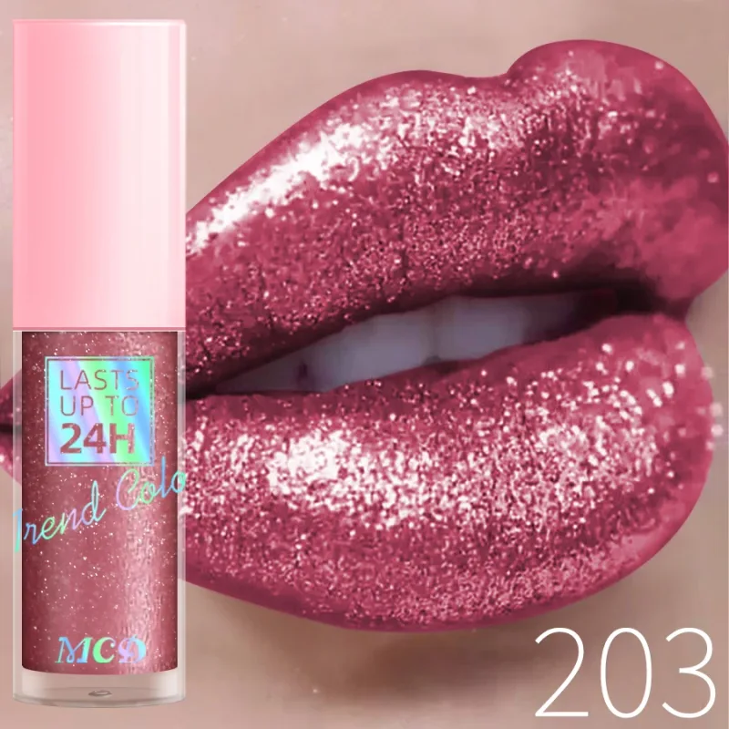 18 Colors Diamonds Glitter Lip Gloss Long Lasting Waterproof Liquid Lipstick Pearl Shining Lip Color Sparking Lip Makeup Women — image 20