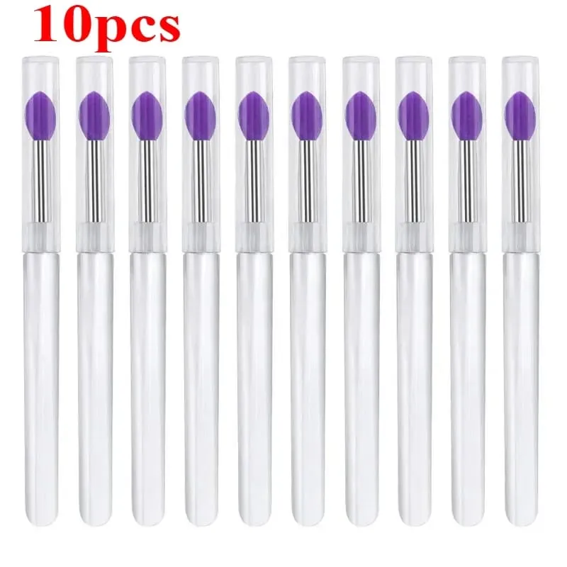 3/5/10Pcs Soft Silicone Lipstick Brush Lip Stick Applicator Portable Clear Handle Clean Microbrush Lipgloss Beauty Tool — image 19