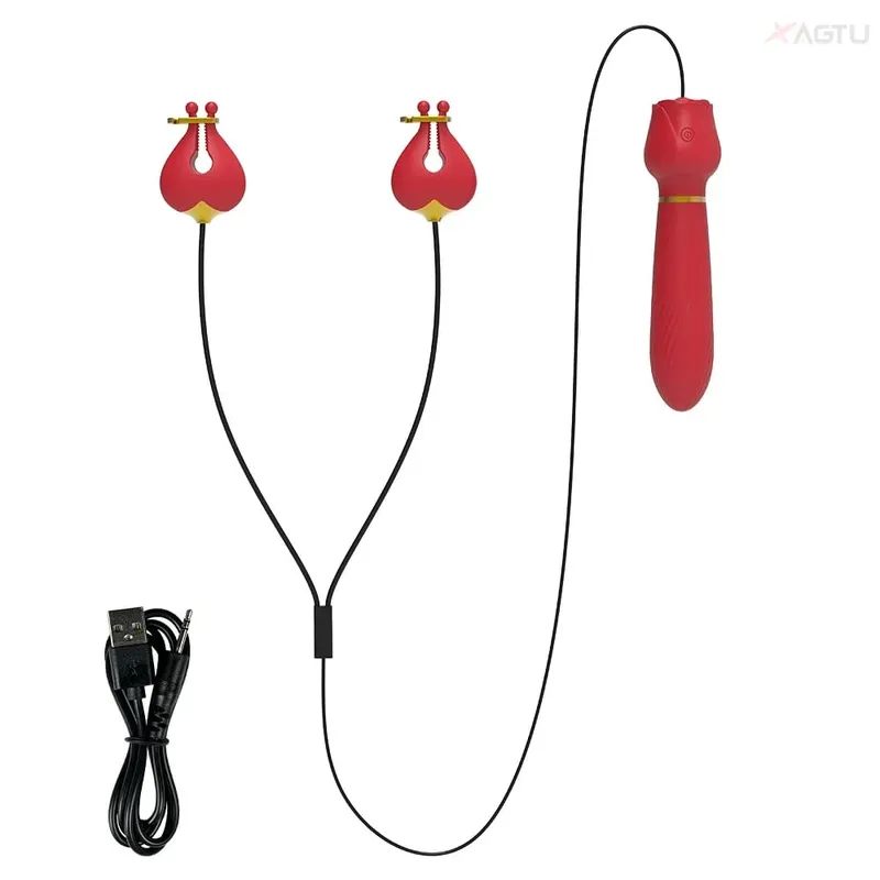 10 Modes Nipple Clamps G Spot Vibrator Breast Clips for Women Nipple Clitoral Stimulator Massager Adult Goods Sex Toy for Couple