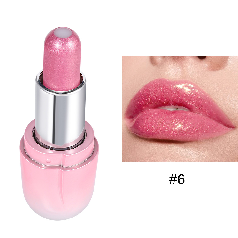 6 Colors Pearlescent Mirror Jelly Lipstick Waterproof Long Lasting Matte Velvet Shiny Sandwich Lip Stick Balm Makeup Cosmetics — image 12