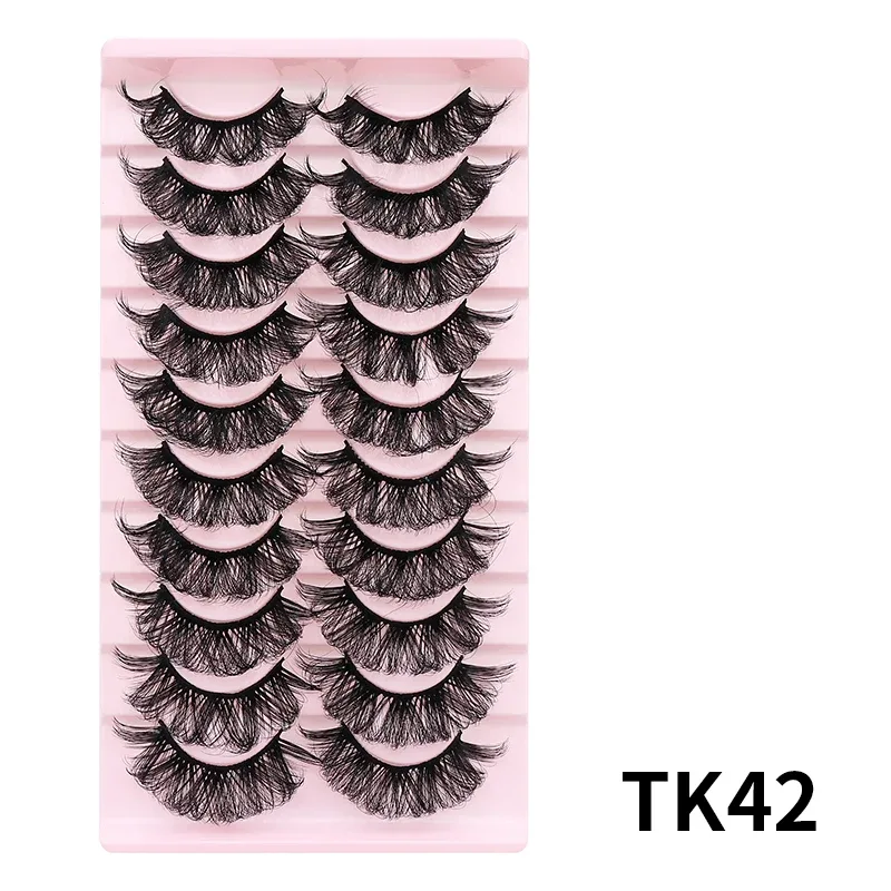 10 Pairs Russian DD Curl Bulk Fluffy Strip Lashes Natural Soft False Eyelashes Reusable Handmade Eye Lashes for Daily&Party — image 25