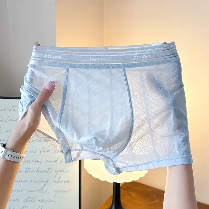 Seluar Dalam Lelaki Musim Panas Baru, Seluar Boxer Lelaki, Seluar Dalam Bersaiz Besar, Seluar Dalam Selesa Warna Pepejal Lelaki Longgar Nipis — image 1