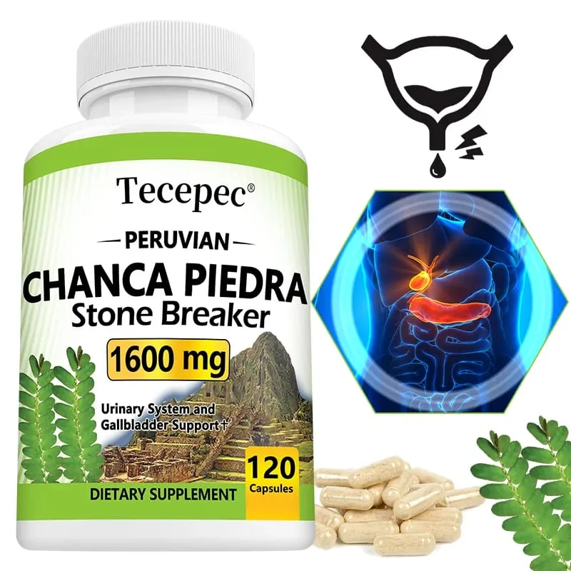 Chanca Piedra 1600 Mg - Kidney Stone Crusher Urinary Tract Support Liver Health Promote Metabolism Non-GMO 120 Capsules — image 1