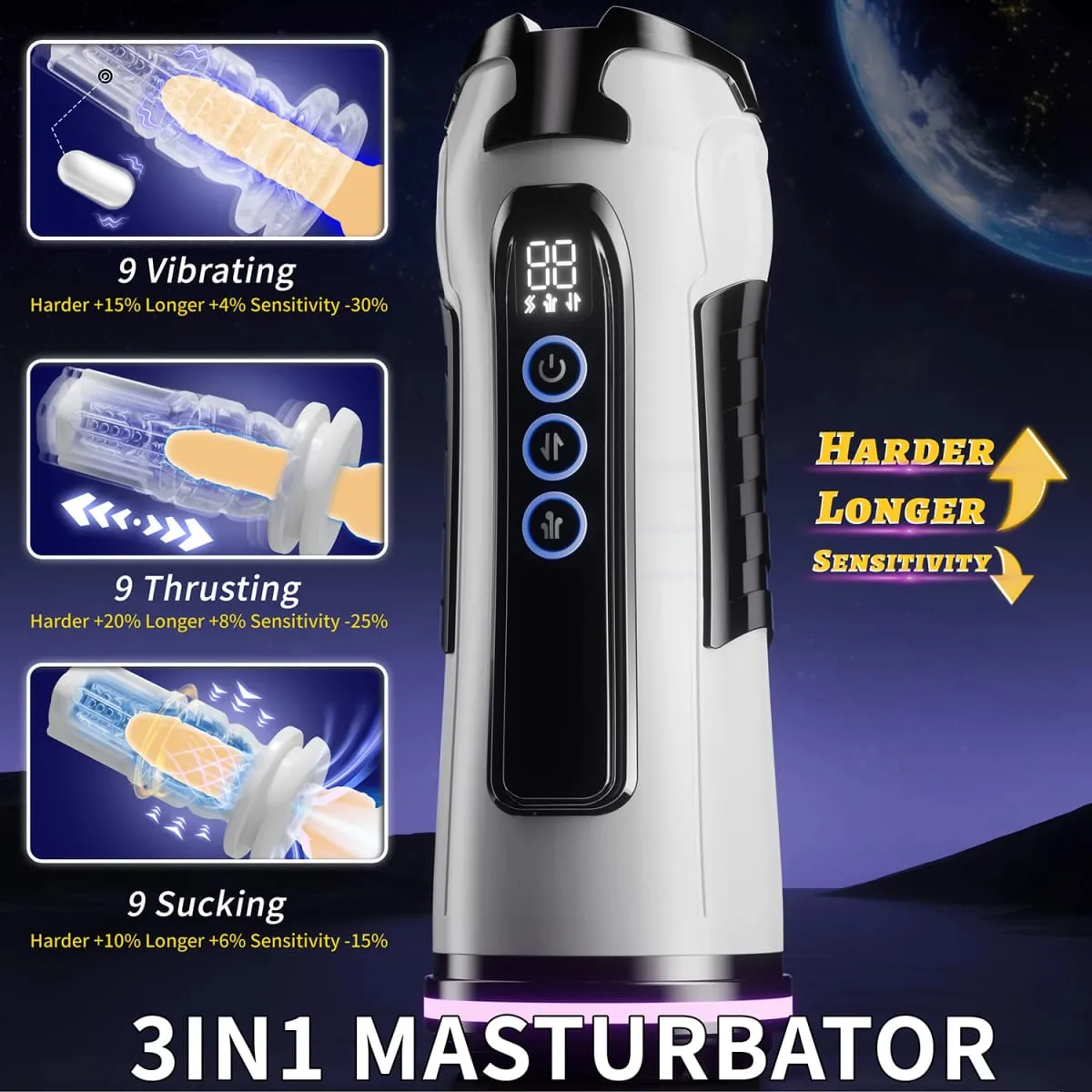 Male Electric Masturbation Cup App AI Control Heating Blowjob 9 Sucking Thrusting Vibration Modes Masturbator Sex Toys for Man