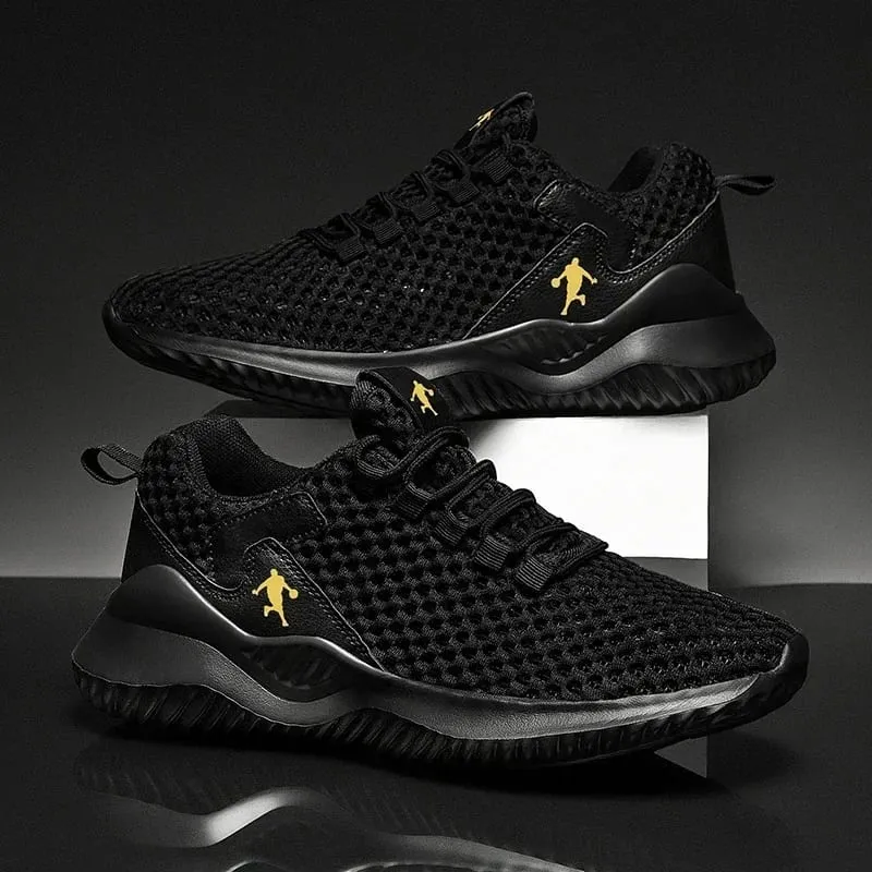 Męskie trampki Jasnobiałe, oddychające buty do biegania dla mężczyzn Siatkowe letnie sznurowane buty do chodzenia na świeżym powietrzu Zapatillas De Deporte — image 3