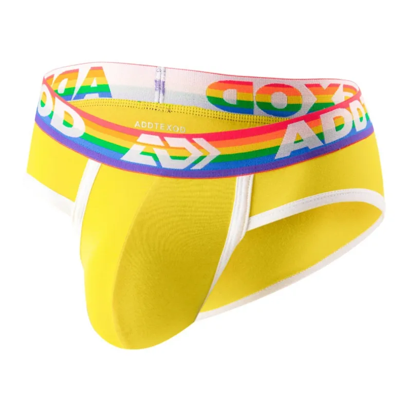 Sexy Men Underwear Rainbow Belt Multi Colored Youth Low Waist U Convex Pouch Brief Teenager Cotton Breathable Comfortable Bikini — image 2