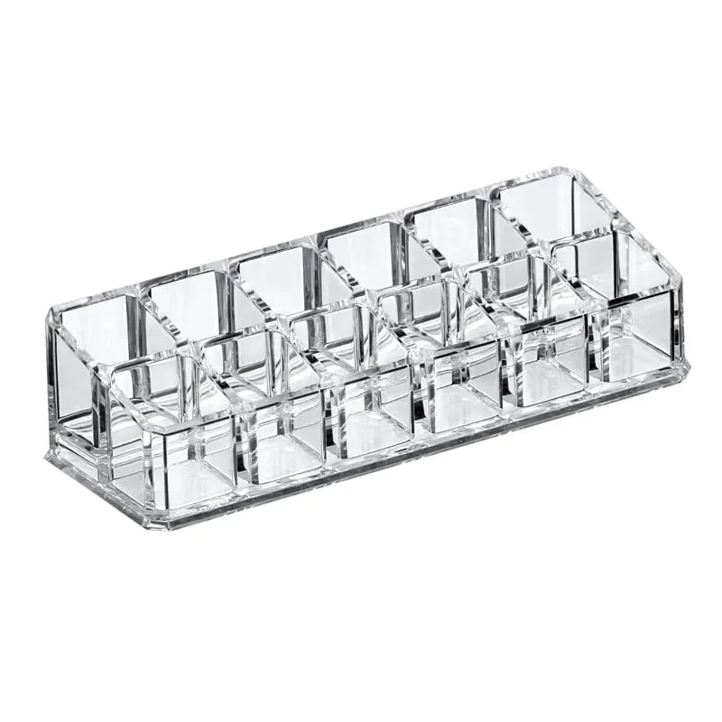26 Holes Acrylic Makeup Brushes Holder Desktop Lipstick Organizer Eyeliner Cosmetics Pen Storage Rack Transparent Showing Shelf — image 7