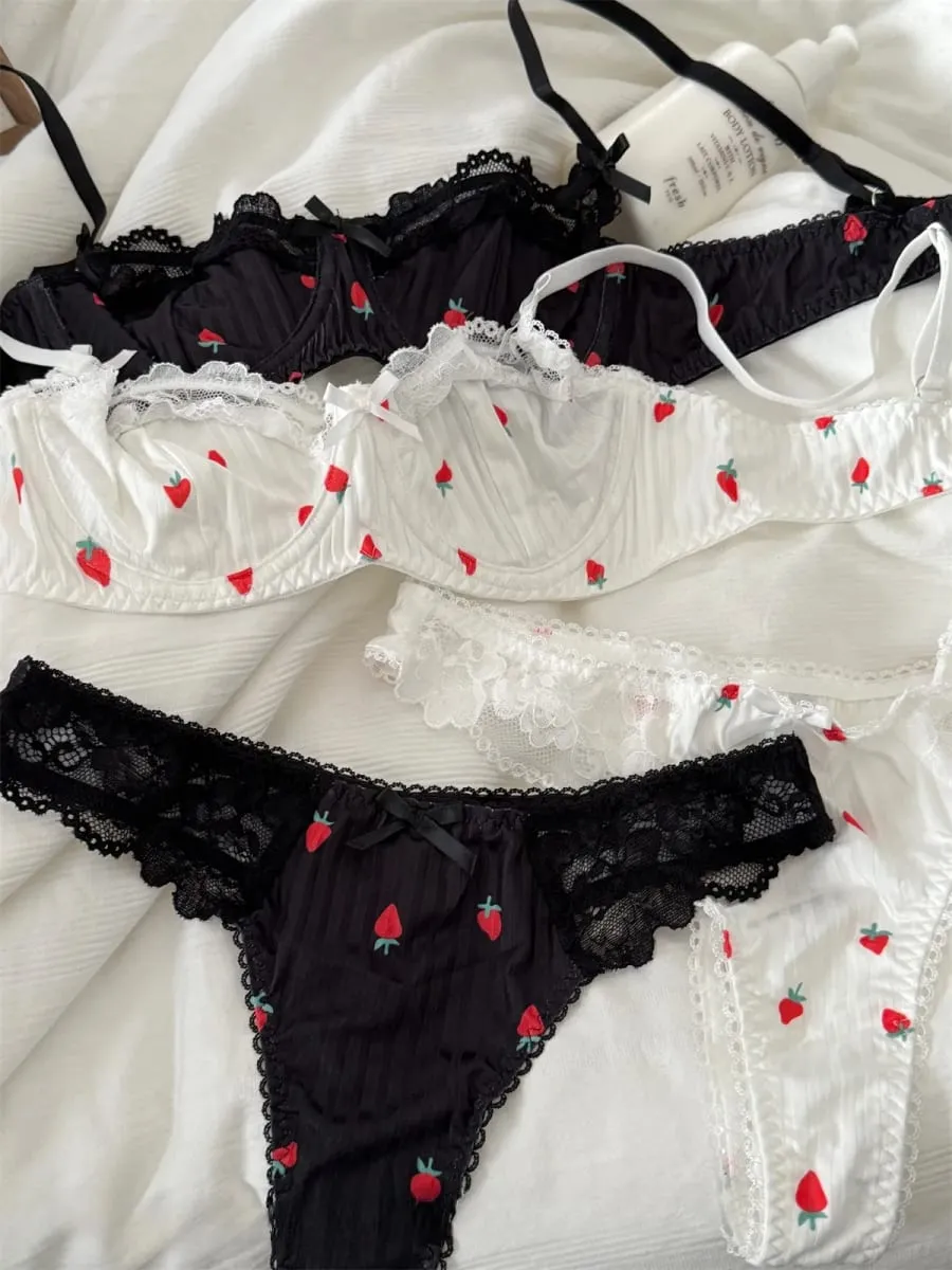 Bra floral women small fresh underwear thin section breathable top push up ladies bra set large size lingerie — image 2