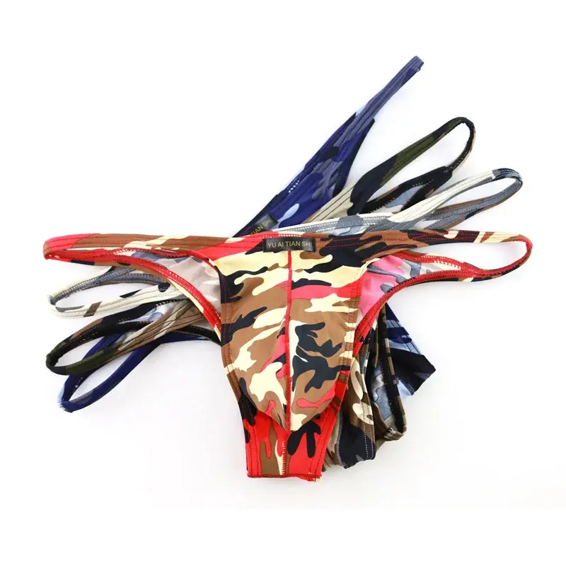 4PCS Sexy Underwear Camouflage Men Brief Underpants Nylon Bikini Male Printed Panties Male Backless Briefs Jockstrap — image 13