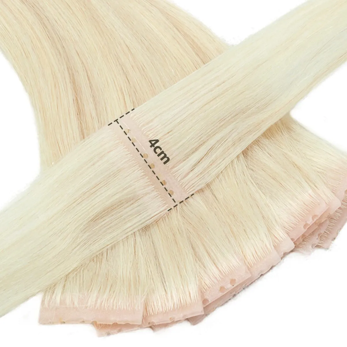 Invisible PU Hair Weft Twin Tabs Human Hair Extensions Brown 10PCS Machine Remy Hair Extensions with Holes Micro Beads Bundles