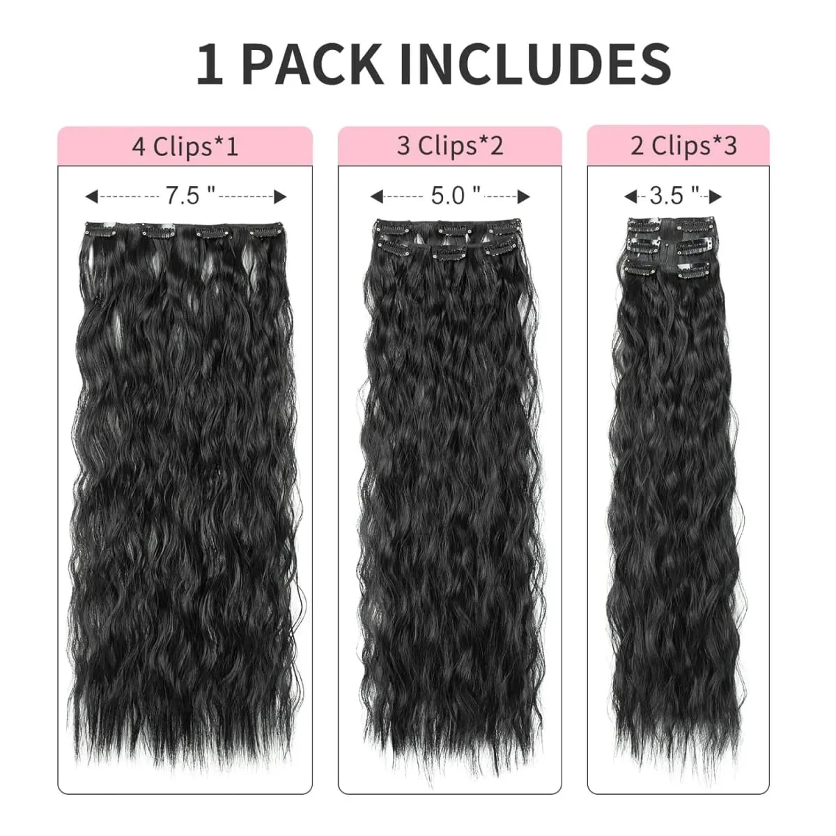 Synthetic Hair Extensions 6PCS Clip in Hair Extensions Long Straight hair extensions Natural Soft Synthetic Hairpieces for Women