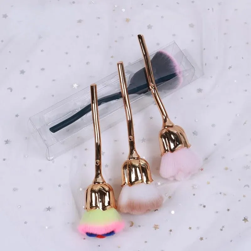 Rose Flower Nail Art Brush Remove Nail Dust Brushes High Quality Acrylic UV Gel Polish Powder Cleaning Tool Beauty Makeup Brush — image 5