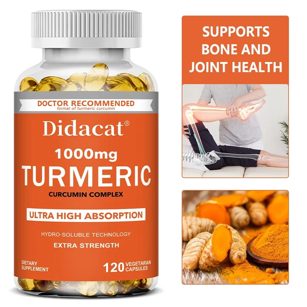 Turmeric Curcumin - 1000 Mg Supports Joint Health Antioxidant Supports Immune Heart Digestive Health - 120 Capsules — image 1