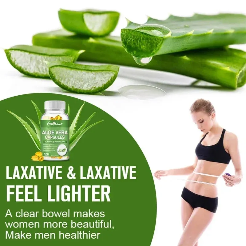 Aloe Vera Extract Capsules - Relieve Intestinal Constipation Promote Digestion Detoxify Control Appetite Burn Fat Non-GMOSu — image 5