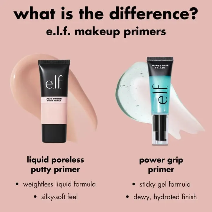 Elf Liquid Poreless Putty Primer Power Power Grip Matte Primer Dewy Setting Spray Halo Glow Liquid Filter & Blush Beauty Wand — image 5