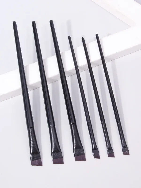6PCS Thin Eyeliner Makeup Brush Set Fine Liner Brushes Professional Angled Eyebrow Brush High Quality Brow Contour Makeup Tool