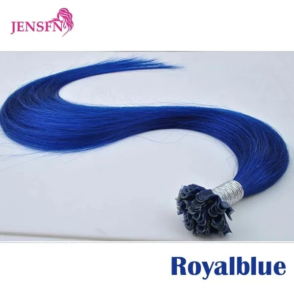 Color Straight Fusion Nail U Tip Human Hair Extensions Keratin 0.5g/Strand 20" Inch For Salon For Women A Variety of Color — image 13