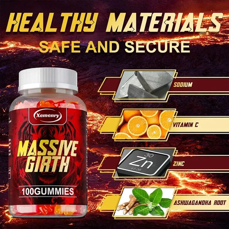 Massive Girth Gummies for Men - Men's Vitality Enhancer Increase Size and Stamina Boost Strength and Confidence Vegan — image 6