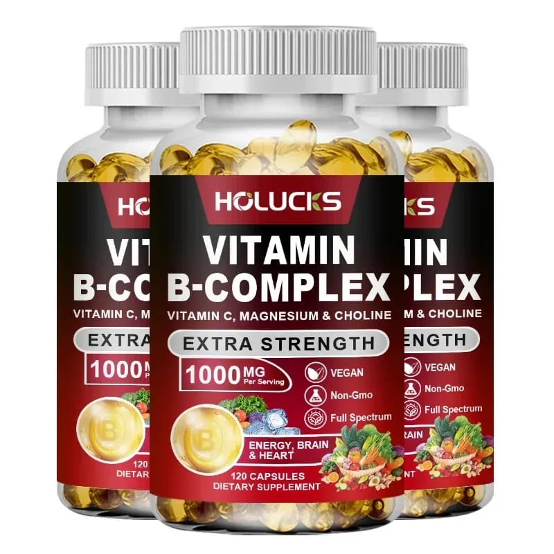 Vitamin B Complex Supplement - (B1 B2 B3 B5 B6 B7 B8 B9 B12 Folic Acid&Biotin) with Vitamin C Inositol - Energy Healthy