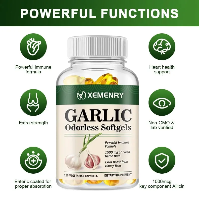 Odorless Garlic Capsules - Balance Cholesterol Levels Support Heart and Cardiovascular Health — image 4