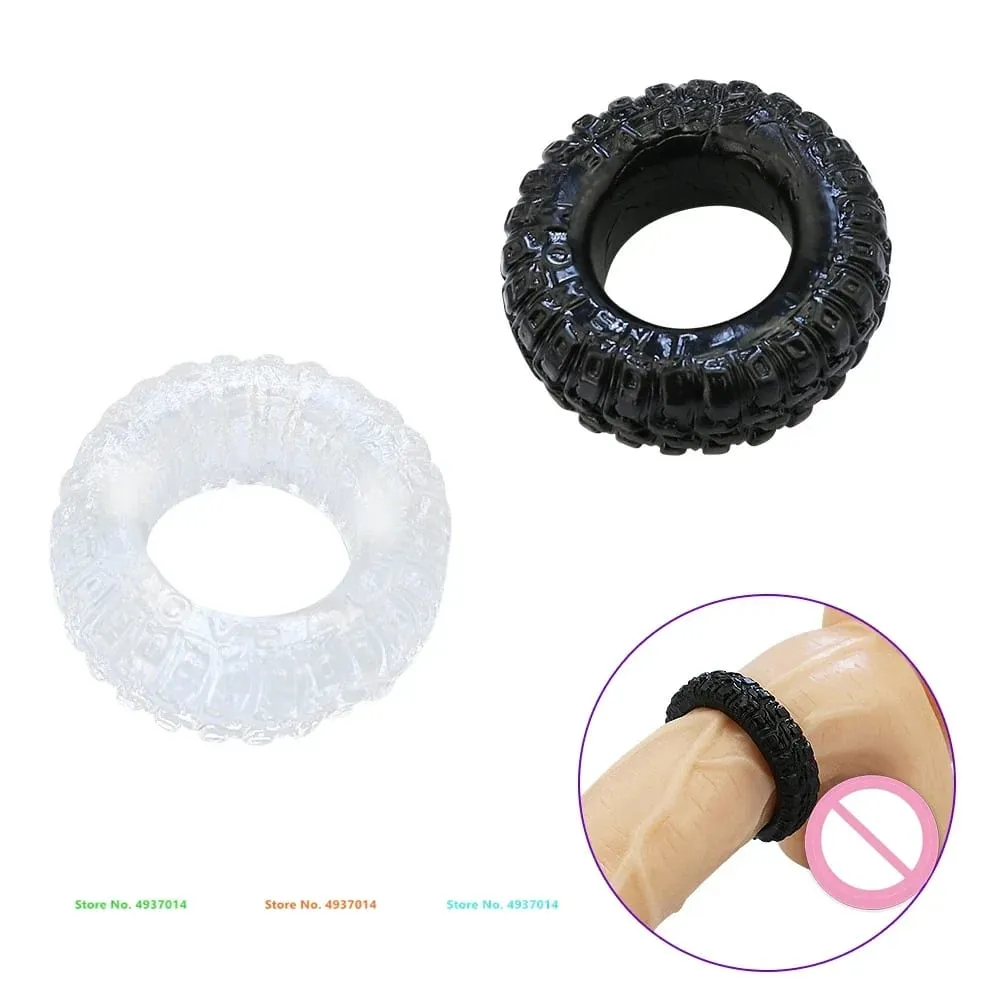 2 PCS/Set Soft Cock Rings Penis Lasting Erection Male Delay Ejaculation Scrotum Restraint Adult Sex Toys For Men TPE Reusable — image 5