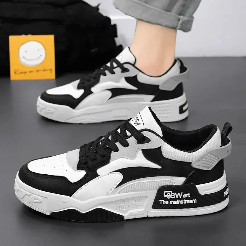 Men's Sneakers Men's Comfortable Platform Shoes 2026 Trend Lace-up Vulcanized Shoes White Casual Sneakers Zapatillas — image 4