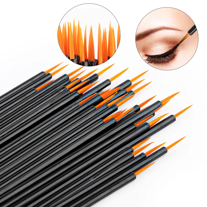 New 50/100 Pcs Eyeliner Brush Eye Shadow Applicator Fine Point Eye Liner Pens Brushes Eyelash Extension Cosmetic Wands — image 2