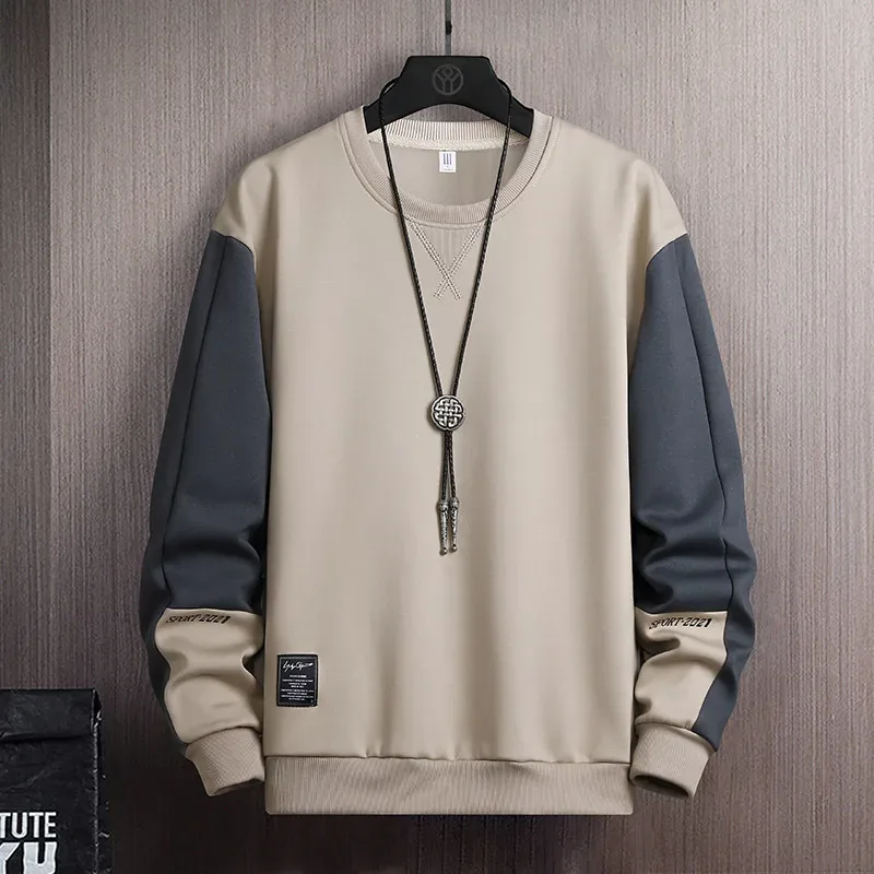 2026 Men Casual Sweatshirt Hoodie Men Harajuku Streetwear Pullover Male Patchwork Loose O-Neck Fashion Hip Hop Hoodies