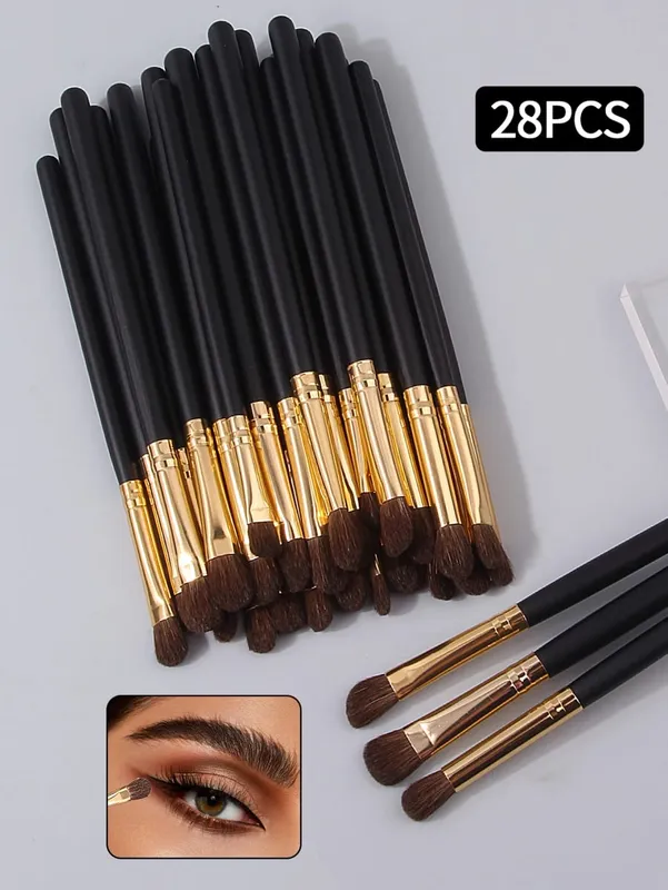 28-Piece Professional Eye Makeup Brush Set Eyeshadow Brush High-Gloss Brush Application Brush Complete Set of Makeup Brushes