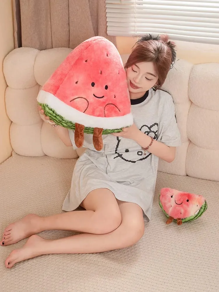 Oreiller en peluche en forme de tranche de pastèque, 23/45cm, visage souriant, mignon, triangulaire, Fruit rouge, coussin avec jambes, décoration en peluche, cadeau — image 9