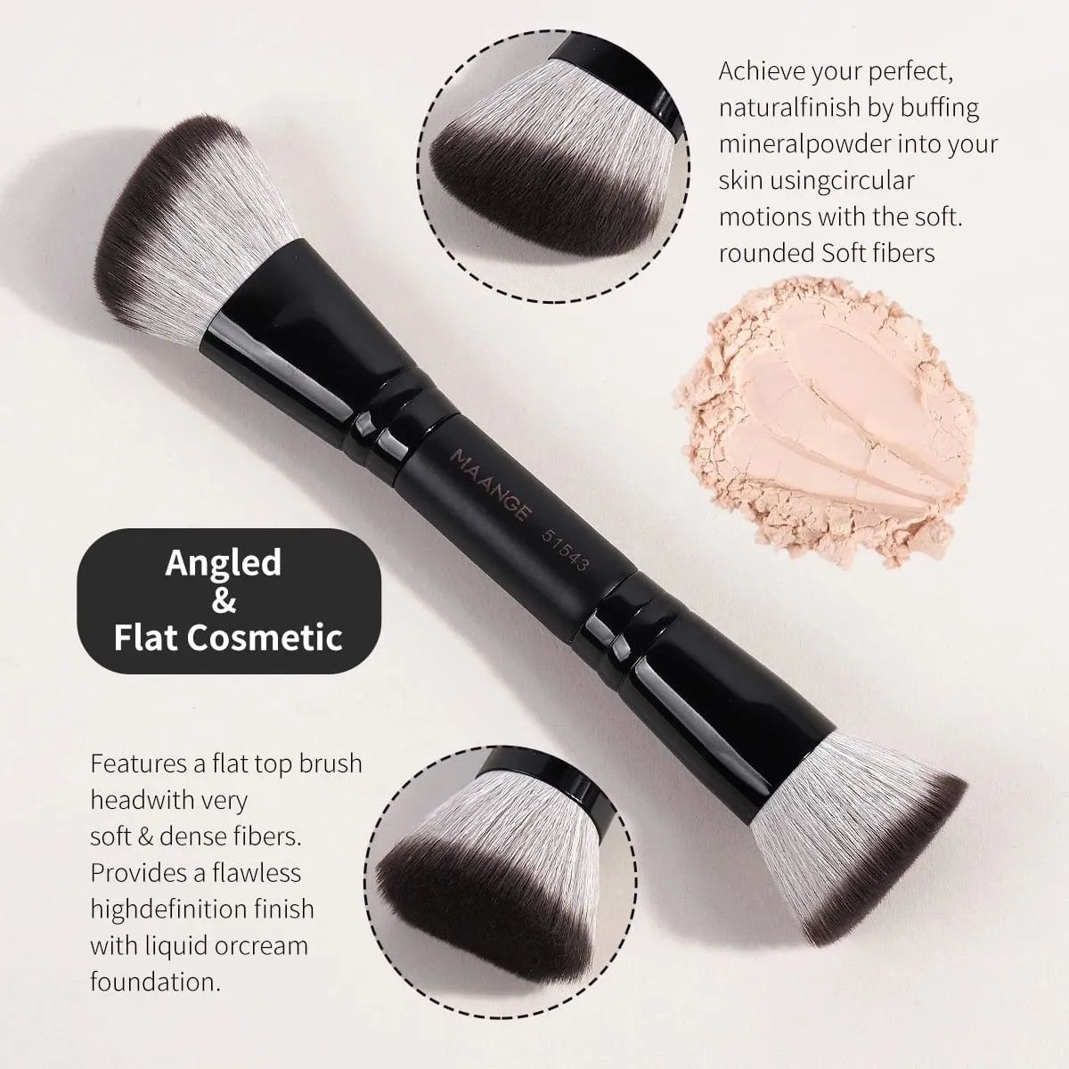 4 st Dubbeländade makeupborstar Set med Box Foundations Powder Conceal Blush för ögonskugga Basic Brush Nybörjarresor — image 2