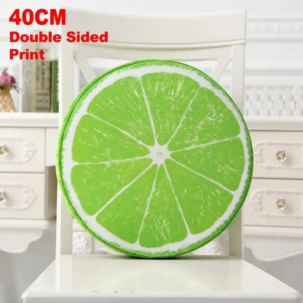 Creative Round Fruit Pillow Fruit Slice Print Simulation Throw Pillow Stuffed Inner Plush Fabric Plush Pillow Office Rest — image 12