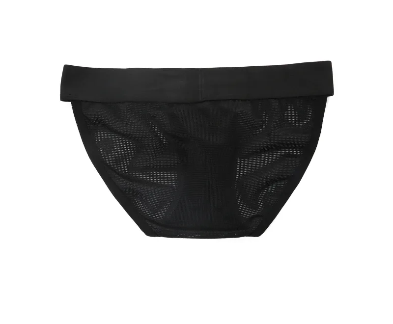 Mesh Underwear Men Sexy Briefs Buckle Bulge Pouch See‑Through Underpants Male Sheer Lingerie Panties — image 8