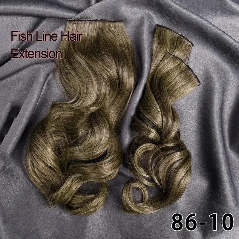 Silike 180g Fish Line Synthetic Wavy Clips in One Piece Hair Extensions 24 inch 17 Colors Heat Resistant Hair Extension — image 19