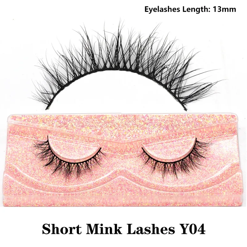 Real Mink Fluffy Short Eye Lashes Extension Wispy Soft Natural Short False Eyelashes Daily Wear Full Strip Lashes Makeup — image 13