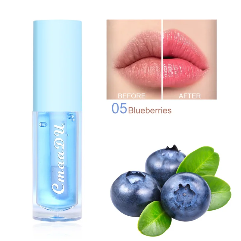 Fruit Color Changing Lip Gloss Strawberry Lip Oil Moisturizing Reduce Lips Line Liquid Lipstick Waterproof Jelly Plump Lips Care — image 5