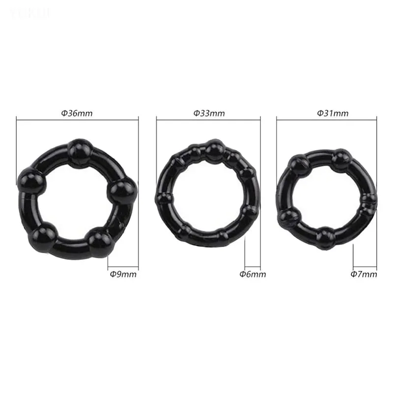 3 Pcs/Set Cock Ring Delay Ejaculation Penis Ring Sex Toys For Men Dick Enlargement Silicone Adult Supplies 18+ Stronger Erection — image 3