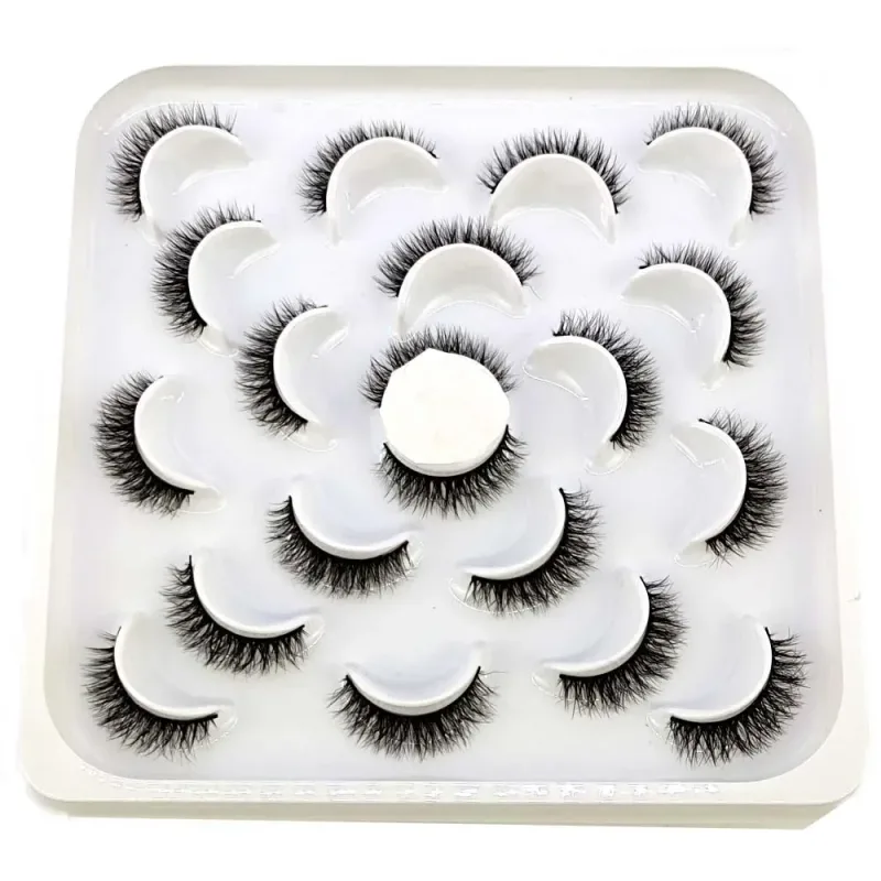 NEW 10 pairs Handmade 3d mink lashes short False Eyelashes Cross Messy Dense Natural Eye Lashes Stage Makeup False Eyelashes — image 5