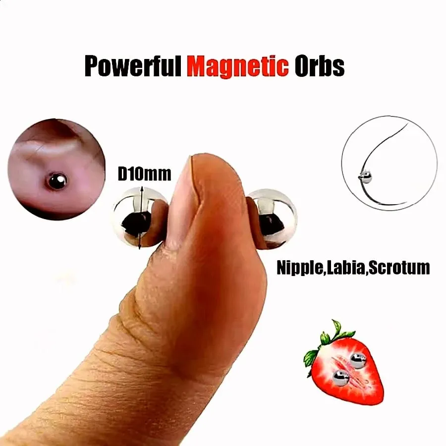 Pinces à tétons magnétiques Ultra puissantes, stimulateur de Bondage BDSM, Clitoris, lèvres, mamelon, aimants créatifs, jouets sexuels pour adultes — image 4