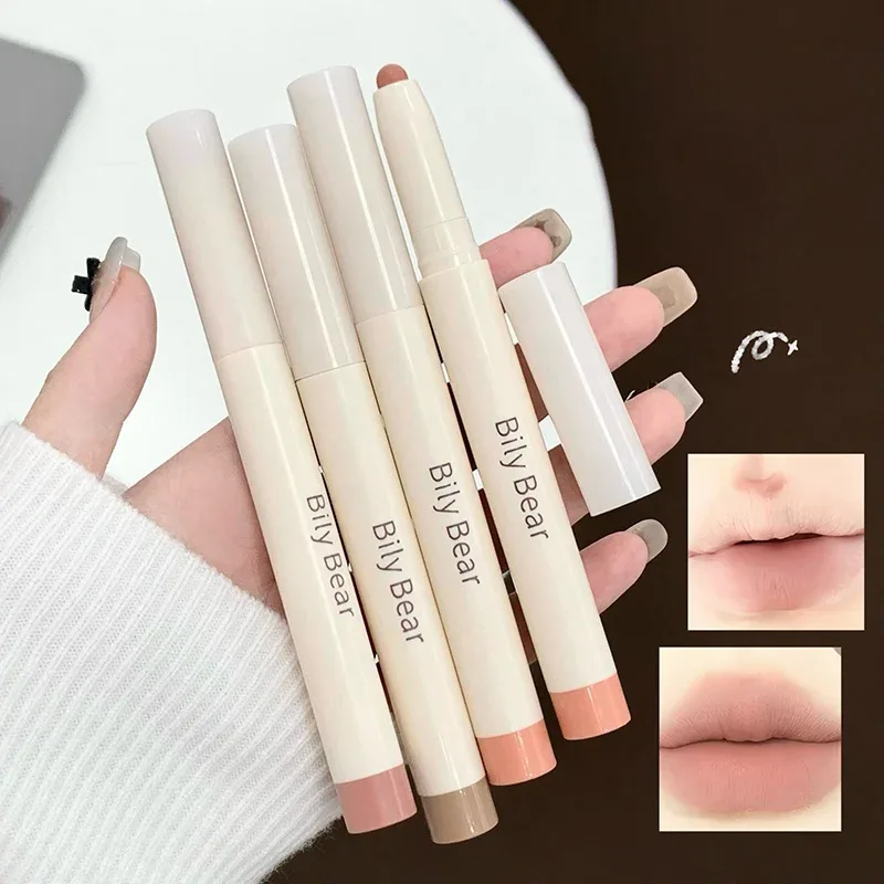 Nude Peach Lip Liner Pencil Smooth Matte Lipstick Pen Outline Lips Shape Round Tip Pink Lip Gloss Lasting Lipliner Pencil Makeup