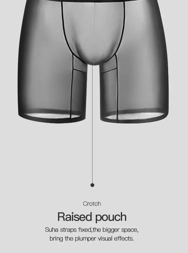 1/3 PCS Men Ice Silk Transparent Boxers 0.01 Ultra-thin Fabric See Through Underpants Seamless Underwear Boxer Shorts — image 7